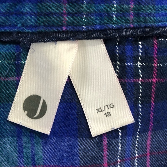 Flannel plaid longsleeve shirt pajamas blue XL - Picture 8 of 9